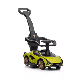 Lamborghini bébitaxi tolókarral, zenével zöld