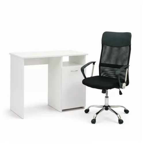 Family One íróasztal szett 100x50x74 cm Fit forgószékkel fehér-fekete