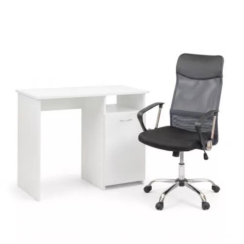 Family One íróasztal szett 100x50x74 cm Fit forgószékkel fehér-szürke