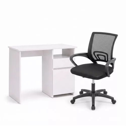 Family Pro íróasztal szett 100x50x74 cm Tivo forgószékkel fehér-fekete