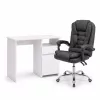 Family Pro íróasztal szett 100x50x74 cm Optima forgószékkel fehér-fekete