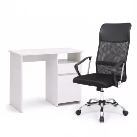 Family Pro íróasztal szett 100x50x74 cm Fit forgószékkel fehér-fekete