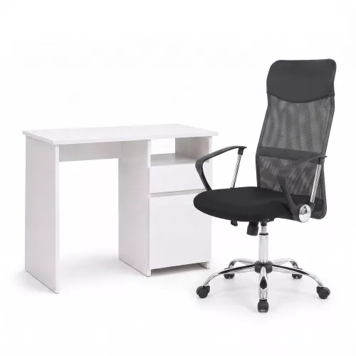 Family Pro íróasztal szett 100x50x74 cm Fit forgószékkel fehér-szürke