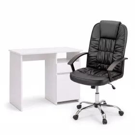 Family Pro íróasztal szett 100x50x74 cm Bristol forgószékkel fehér-fekete