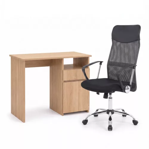 Family Pro íróasztal szett 100x50x74 cm Fit forgószékkel sonoma tölgy-szürke