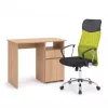 Family Pro íróasztal szett 100x50x74 cm Fit forgószékkel sonoma tölgy-zöld