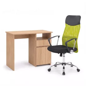 Family Pro íróasztal szett 100x50x74 cm Fit forgószékkel sonoma tölgy-zöld