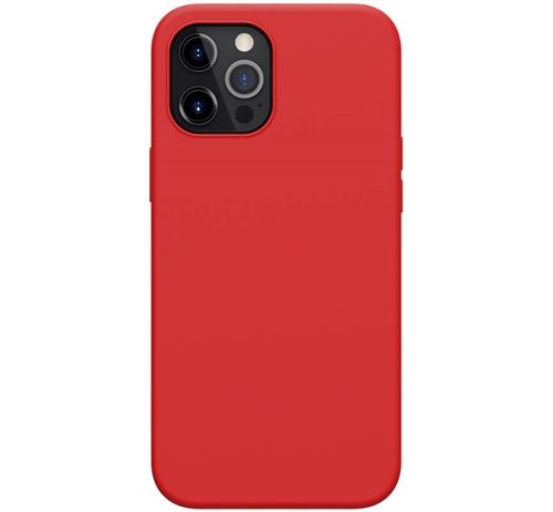 NILLKIN FLEX PURE PRO szilikon telefonvédő ultravékony, környezetbarát, mikrofiber plüss belső, matt, MagSafe PIROS