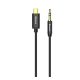 BASEUS M01 audió kábel 3.5mm - Type-C, 3 pólusú jack csatlakozó, 120cm, AUX FEKETE