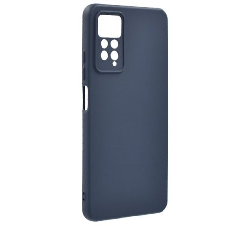 Szilikon telefonvédő matt, mikrofiber plüss karcolásmentesítő belső, prémium SÖTÉTKÉK