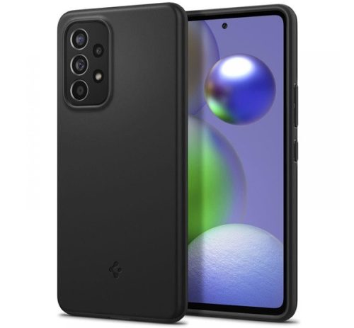 SPIGEN THIN FIT műanyag telefonvédő matt, ultravékony, kameravédő FEKETE