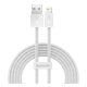 BASEUS DYNAMIC adatkábel USB - lightning, 2.4A, PD gyorstöltő, 200cm FEHÉR