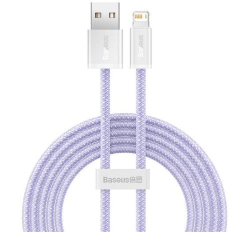 BASEUS DYNAMIC adatkábel USB - lightning, 2.4A, PD gyorstöltő, 200cm LILA