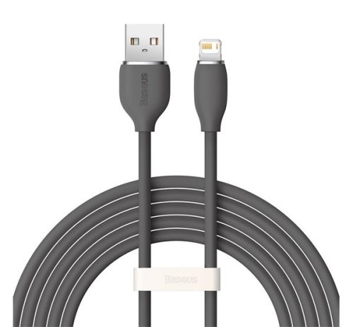 BASEUS JELLY LIQUID adatkábel USB - lightning, 2.4A, gyorstöltő, 200cm FEKETE