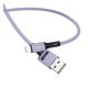 USAMS U52 adatkábel USB - lightning, 2A, gyorstöltő, 100cm, törésgátló LILA