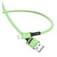 USAMS U52 adatkábel USB - lightning, 2A, gyorstöltő, 100cm, törésgátló VILÁGOSZÖLD