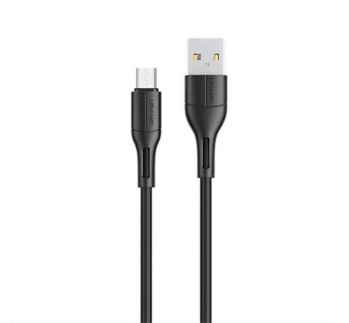 USAMS U68 adatkábel USB - microUSB, 2A, gyorstöltő, 100cm FEKETE