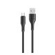 USAMS U68 adatkábel USB - microUSB, 2A, gyorstöltő, 100cm FEKETE