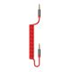USAMS audió kábel 3.5mm jack - 3.5mm jack, 120cm, spirálkábel PIROS