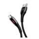 USAMS SJ346 adatkábel USB - microUSB, 2A, gyorstöltő, 120cm, cipőfűző, LED jelzés FEKETE