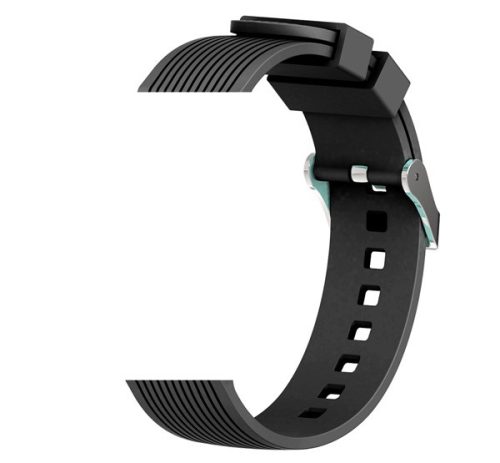 DEVIA DELUXE SPORT pótszíj univerzális, 20mm, szilikon, állítható, csíkos FEKETE