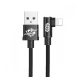 BASEUS MVP adatkábel USB - lightning, 1.5A, gyorstöltő, 200cm, 90 fokos FEKETE