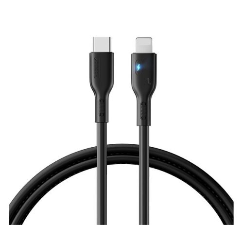 JOYROOM adatkábel Type-C - lightning, 20W, gyorstöltő, 200cm, LED jelzés FEKETE