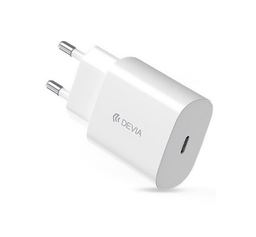 DEVIA SMART hálózati töltő Type-C aljzat 25W, PD gyorstöltő FEHÉR