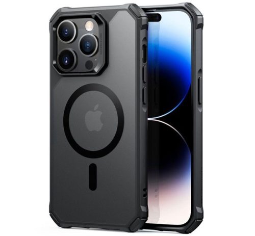 ESR AIR ARMOR HALOLOCK műanyag telefonvédő ütésállóság, légpárnás sarok, MagSafe FEKETE