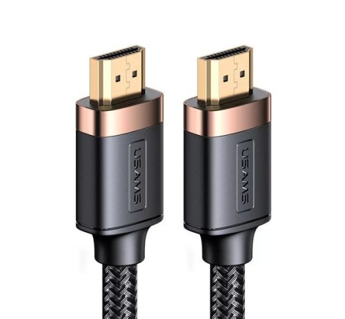 USAMS U74 TV/HDMI kábel 19pin, HDMI-A - HDMI-A, v2.0, 4K 60Hz, alumínium, 200cm FEKETE