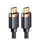 USAMS U74 TV/HDMI kábel 19pin, HDMI-A - HDMI-A, v2.0, 4K 60Hz, alumínium, 200cm FEKETE