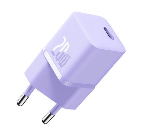 BASEUS hálózati töltő Type-C aljzat 20W, GaN5, PD gyorstöltő LILA