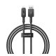 BASEUS UNBREAKABLE adatkábel USB - lightning, 2.4A, gyorstöltő, 100cm, cipőfűző FEKETE