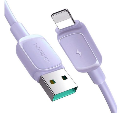 JOYROOM adatkábel USB - lightning, 2.4A, PD gyorstöltő, 120cm, törésgátló LILA