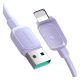 JOYROOM adatkábel USB - lightning, 2.4A, PD gyorstöltő, 120cm, törésgátló LILA