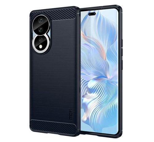 MOFI szilikon telefonvédő ütésállóság, légpárnás sarok, szálcsiszolt, karbon minta SÖTÉTKÉK