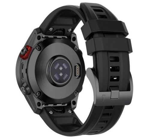 Pótszíj egyedi méret, 22mm, szilikon, QuickFit csatlakozás FEKETE