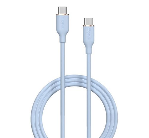 DEVIA JELLY adatkábel Type-C - Type-C, 60W, gyorstöltő, 120cm VILÁGOSKÉK