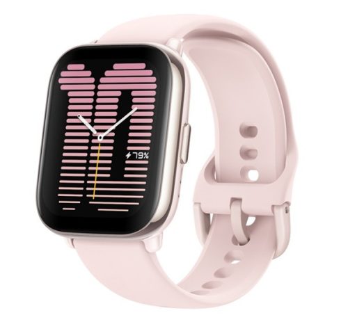 AMAZFIT ACTIVE okosóra szilikon szíj, aktivitásmérő, GPS, 120 sport mód, vízálló, 5 ATM RÓZSASZÍN