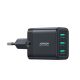 JOYROOM hálózati töltő 3 USB aljzat 17W, gyorstöltő FEKETE