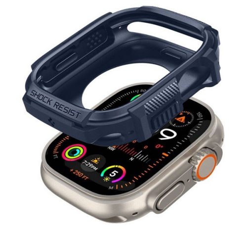 SPIGEN RUGGED ARMOR műanyag óra keret ütésállóság SÖTÉTKÉK
