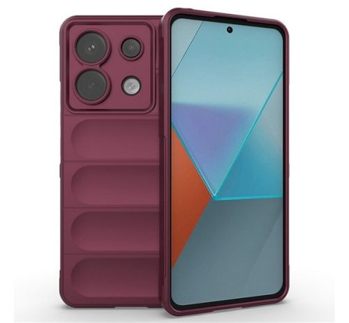Szilikon telefonvédő ütésállóság, kameravédő, 3D BORDÓ