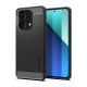 SPIGEN RUGGED ARMOR szilikon telefonvédő ütésállóság, légpárnás sarok, karbon minta FEKETE