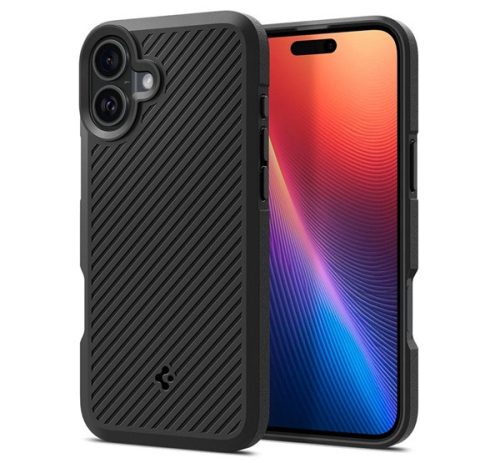 SPIGEN CORE ARMOR szilikon telefonvédő ütésállóság, kameravédő, csíkos FEKETE