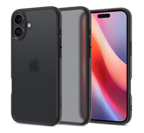 SPIGEN ULTRA HYBRID műanyag telefonvédő ütésállóság, légpárnás keret, matt FEKETE/ÁTLÁTSZÓ