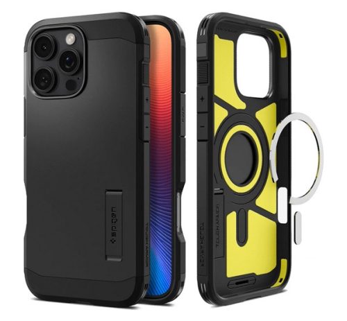 SPIGEN TOUGH ARMOR MAG műanyag telefonvédő ütésállóság, MagSafe FEKETE