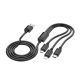 HOCO X74 töltőkábel 3in1 USB - lightning/microUSB/Type-C, 2A, 100cm FEKETE
