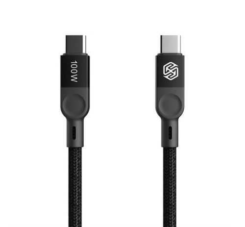 NILLKIN MAGCHARGE adatkábel Type-C - Type-C, 100W, PD gyorstöltő 3.0, 100cm, mágneses, cipőfűző FEKETE