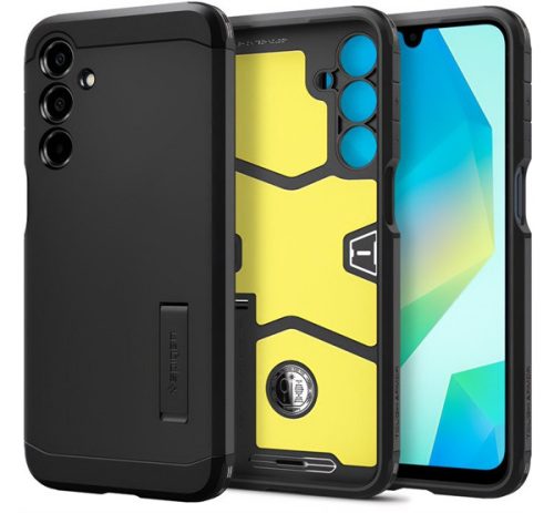 SPIGEN TOUGH ARMOR szilikon telefonvédő ütésállóság, kitámasztó FEKETE