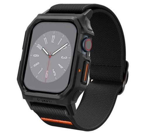 SPIGEN LITE FIT PRO pótszíj egyedi méret, textil, ütésállóság + szilikon keret FEKETE